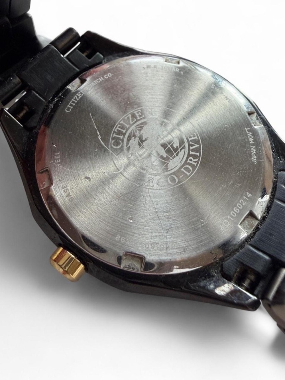 Citizen Eco-Drive POV Crystal Bezel Watch Black Gold - Picture 7 of 9